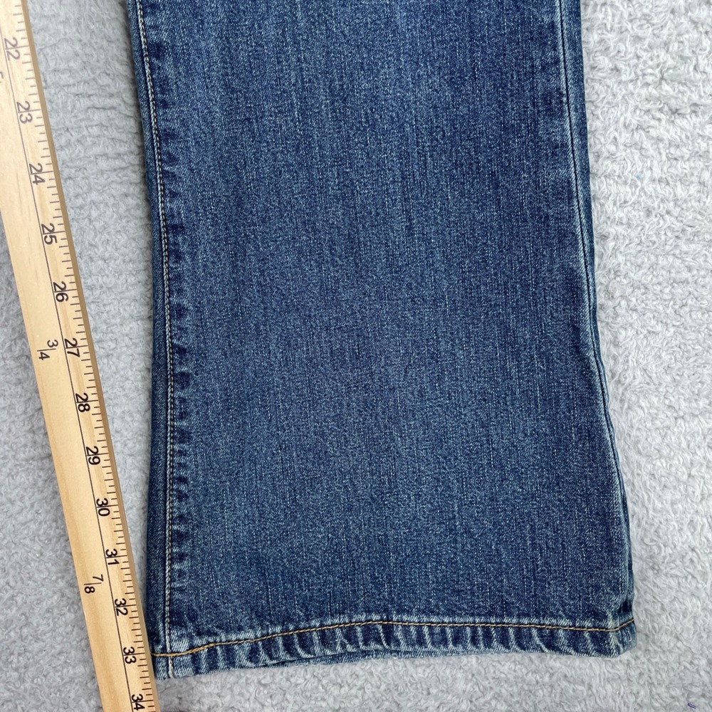 Vintage Abercrombie & Fitch Bootcut Jeans Mens 30x34 Blue Preppy Button Fly 90s - Picture 11 of 15